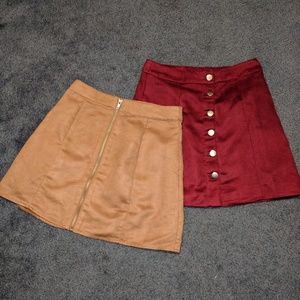 Suede High-Waisted Skirt Set!